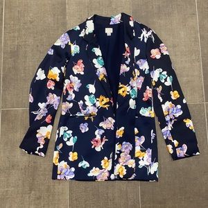 Satin Floral Blazer